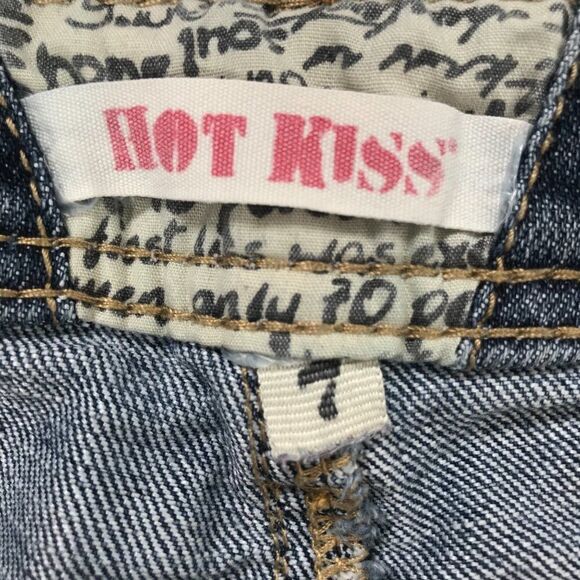 Vintage Y2K Low Rise Distressed Denim Patchwork Jean Summer Mini Booty Shorts /7 - Picture 5 of 6